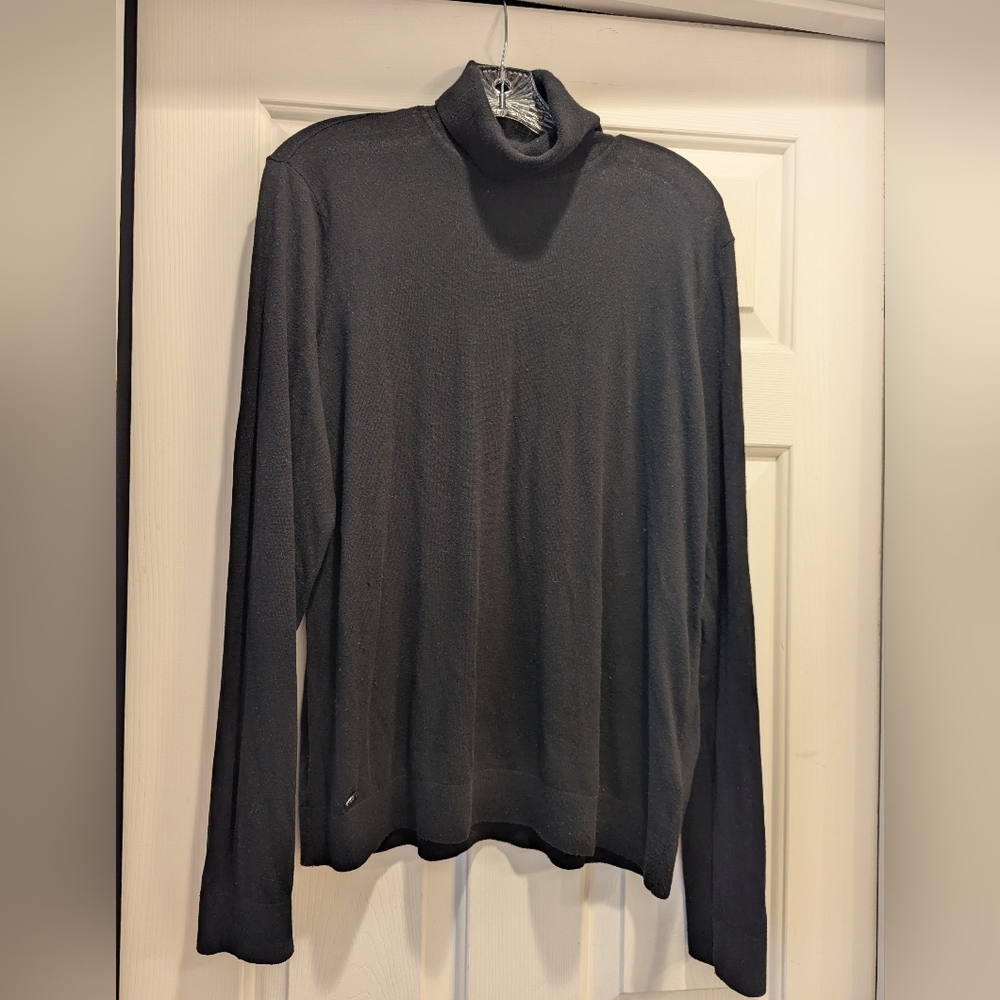 Ralph Lauren Sweater Black Label Black Modal Silk Blend Turtleneck Sz XXL GUC